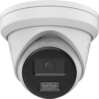 Caméra de tourelle IP PoE audio bidirectionnelle 4MP 30m Smart Dual Light, détection humaine et de véhicule, audio, alarme de sirène avec lumière clignotante