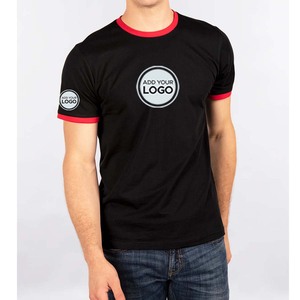 T-shirts Ringer imprimés à base de coton 50/50, col rond - Product Image 1