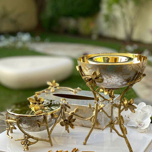 กระถางธูปตกแต่งสำเร็จรูปทำจากโลหะทองเหลืองและสเตนเลสรูปทรงกลมสีทองดีไซน์ใหม่ล่าสุด - Product Image 4