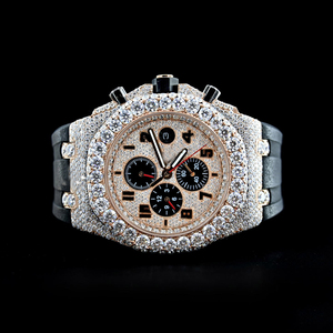 Montre Moissanite en acier inoxydable la plus vendue VVS Clarté Diamant Clouté Design glacé Verre Logo personnalisé disponible Prix de gros - Product Image 3