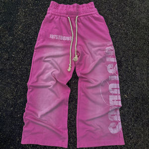 Pantalones Deportivos Personalizados de Invierno, Gruesos, 100% Algodón, Estilo Urbano, Impresión DTG, Pantalones Deportivos Holgados de Pierna Ancha, Estilo Vintage Desteñido al Sol para Hombre - Product Image 2