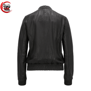 Venta al por mayor de chaqueta de moda de cuero genuino de las mujeres de longitud larga de mezclilla con relleno de algodón transpirable y decoración de piel - Product Image 2
