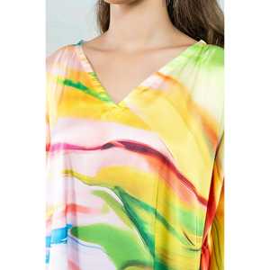 <b>Prism</b> Splash Women's Short Kaftan Dress Soft Satin Material - Product Image 4