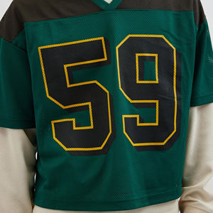 เสื้อยืดลายตาข่ายสำหรับผู้ชายเสื้อยืดตาข่ายคอวีขนาดใหญ่พิเศษสไตล์สตรีทแวร์สุดหรูสินค้ามาใหม่2025 - Product Image 6