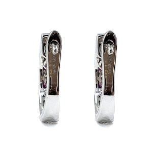 Oem Jewellery Vintage Wedding Gift Reliable High Quality 18k Solid <b>White</b> Gold Ruby Hoop Earrings for Women - Product Image 3