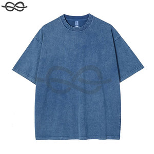 Personnaliser les hommes Acid Wash T-Shirt Nouveau Design 100% coton uni décontracté Streetwear Hip Hop à la mode à la mode surdimensionné tissé T-Shirts - Product Image 5