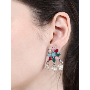 Collier ras du cou multicolore en alliage de zinc avec pierres rectangulaires, motifs floraux et chiffres, tendance, en quartz et diamant, chaîne en corde pour mariage - Product Image 5