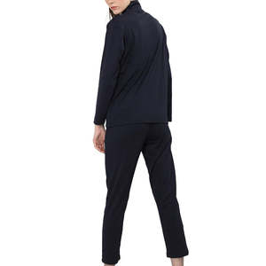 Ensemble 2 pièces zippé pour femme, design vintage décontracté uni, 100% coton molletonné, logo personnalisé, manches longues - Product Image 5