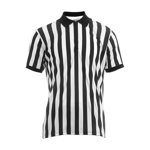 Chemise d'arbitre pour hommes, maillot d'arbitre/arbitre à rayures noires et blanches, uniforme d'arbitre à col en V, de basket-ball, de football et de football - Product Image 1