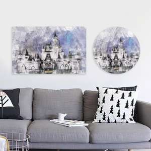 Lienzo Impreso Decorativo: Castillo Encantado de Cenicienta para Decoración Navideña, Arte en Vidrio Templado - Product Image 1