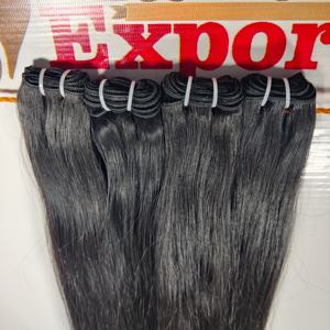 Extensiones de Cabello Humano Indio Liso de Doble Trama con Cutícula Alineada de un Solo Donante, Extensiones de Cabello Humano Virgen para Tejido Capilar - Product Image 1