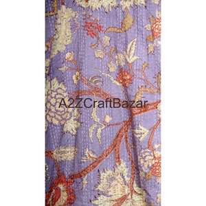 Chaqueta Kimono Kantha de Algodón 100% con Estampado Floral Digital, Cuello en V y Cierre con Cordón para Mujer - Transpirable, Suave y Lavable a Máquina - Product Image 5