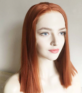 100% perruques de cheveux humains vierges brun gingembre 30 pouces Super Double dessiné Transparent cheveux vietnamiens soyeux vague droite vague profonde - Product Image 2