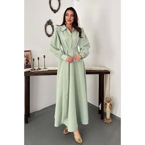 <b>Mint</b> Pleated Front Zip <b>Dress</b> - <b>Mint</b> - Product Image 2