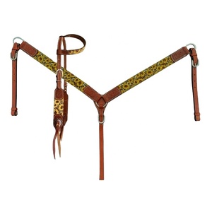 Top Trendy100 % cuero genuino Western One Ear Headstall & Breast Collar Set Top proveedor indio Fabricante Mayorista - Product Image 1