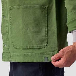 High Quality Leather <b>Suede</b> <b>Jacket</b> Brown Color Wholesale Price Crewneck Stand Collar Covered Button Winter Front Logo - Product Image 4