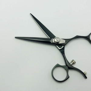 Tijeras de Peluquería Profesionales de Titanio Negro de 5.5 Pulgadas con Mango Giratorio de 360 Grados para Peluquería y Salón - Product Image 1