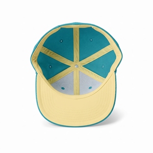 Gorra Snapback de Malla con Visera Plana, Color Amarillo Crema, Unisex, Casual, con Logotipo en el Panel Derecho, Primavera Verano, para Adultos, con Parche Frontal - Product Image 5