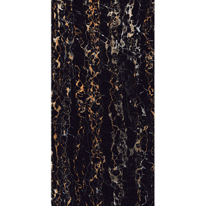 Carreaux de sol en porcelaine polie noir jais moderne avec veines dorées 600x1200mm, texture imitation pierre, surface brillante pour un style moderne - Product Image 5