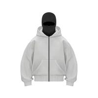 Sudadera con Capucha Unisex Estilo Ninja, 400gsm, Felpa de Algodón, con Máscara Facial Integrada, Sudadera Urbana para Exteriores con Diseño de Cara 3D para Hombre