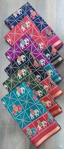 Sari de algodón puro de la mejor calidad, tela suave, estilo moderno, Sari impreso con fiesta de boda y Diwali adecuado - Product Image 5