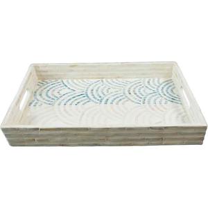 Bandeja de nácar personalizable, ideal para ajustes de mesa elegantes, bandeja MOP de diseño - Product Image 2