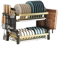 Étagère d'angle de cuisine moderne et tendance, support de rangement rotatif, égouttoir à vaisselle et rangement au-dessus de l'évier, gain de place pour salle de bain et salon