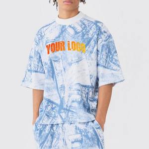 Nuevo diseño de pantalones cortos para hombre Conjunto de pantalones cortos de mezclilla Diseño de impresión de textura Ropa casual para hombre Conjunto de pantalones cortos de verano para hombre Conjunto en venta al por mayor - Product Image 5