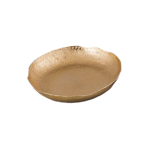 Plateau de nourriture en métal martelé fait à la main Plateau de service rond en métal personnalisable et en acier inoxydable Plateaux de forme ronde - Product Image 2