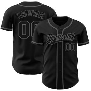 Uniforme de béisbol Industria Ropa deportiva Personalizada Negro-Gris Acero Auténtico Jersey de béisbol - Product Image 1