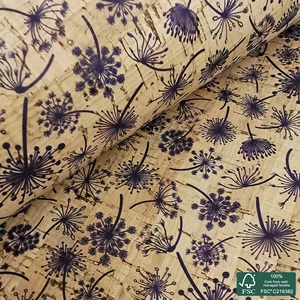 Alfombra de Pared a Pared con Diseño Floral Hecho a Mano en Lana de Primera Calidad con Patrón de Hojas de León Azul sobre Tela de Corcho Natural - Product Image 1