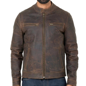 Vestes en cuir pour hommes de dernière conception de haute qualité | Nouvelle arrivée OEM/ODM vestes en cuir à fermeture éclair à la mode pour hommes à vendre - Product Image 6