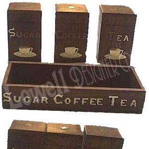 Antique Wooden Storage Box for <b>Tea</b> <b>Coffee</b> & <b>Sugar</b> Stylish Handcrafted <b>Jar</b> Organizer for Home Kitchen Rustic Vintage-Inspired - Product Image 1