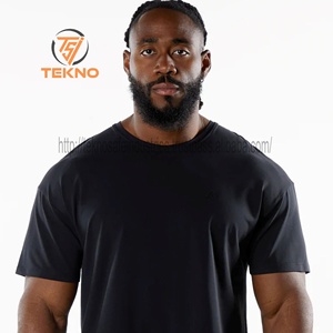 Camiseta de algodón 100% para hombre con hombros descubiertos y cuello redondo de gran tamaño de alta calidad, estampado personalizado, estilo cuadrado liso, longitud larga, Parte delantera en blanco - Product Image 5