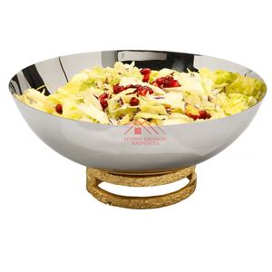 Bol de service en fonte d'aluminium, style bol à croustilles et à trempette, bol à trempette sur support doré pour vaisselle et service décoratif - Product Image 6