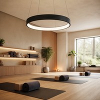 Luminaire suspendu rond à LED pour studio de yoga, 900 mm, lustre à LED circulaire, lampe à intensité variable, ambiance zen