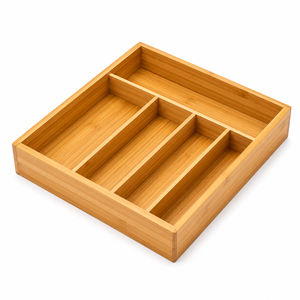 Organisateur de tiroir pour ustensiles de cuisine en bambou avec plateau extensible, type sur pied - Product Image 2