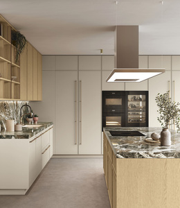 100% Made in Italy Luxury Modern Kitchen Cabinets – Premium Wooden Kitchen Island with Marble Top, Custom OEM/ODM - Product Image 1