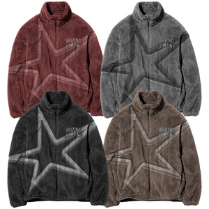 <b>Men's</b> Custom Logo Design <b>Sherpa</b> Fleece Full Zip-up Bomber <b>Jacket</b> Stand Collar with Top Winter Collection - Product Image 5