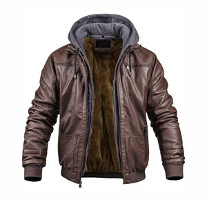 Vestes en cuir mince de qualité professionnelle avec capuche amovible 100% personnalisation OEM ODM Service processus de revêtement de tissu de toile - Product Image 1