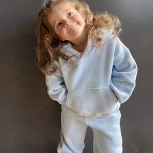 Sweat-shirt à col montant en coton doux personnalisé pour enfants coupe normale ensemble de jogging cargo survêtements garçons polaire hiver décontracté - Product Image 6