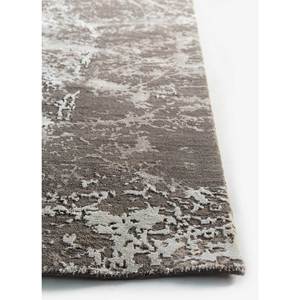 Alfombra Rectangular Kavi Gris y Negra, Tejida a Mano con Lana y Seda de Bambú, Diseño Teoría del Caos, Estilo Boho, para Hogar y Pasillo - Esk-411 - Product Image 3