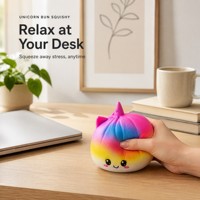 Jouet sensoriel licorne arc-en-ciel souple et moelleux, anti-stress, kawaii, pour le bureau