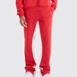 Nuevo diseño bordado personalizado sudaderas con capucha pantalones acampanados apilados Joggers hombres conjuntos apilados chándal - Product Image 3