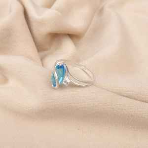 Bijou pour femme en argent sterling 925 avec topaze bleue et zircon cubique, taille marquise, 1,40 carat, pierre de naissance de décembre - Product Image 5