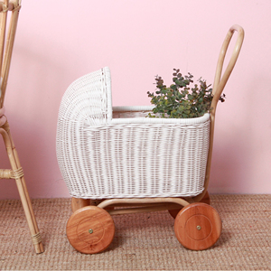 Meilleure vente de jouets de simulation pour enfants, poupée en rotin, landau avec roues, petite poussette pour poupées - Product Image 6