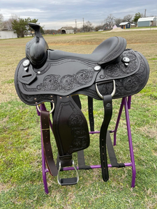 ชุดแทคหนังม้าทรงกระบอกสำหรับขี่ม้าทำจากหนังมีความทนทานแบบตะวันตกพรีเมี่ยม - Product Image 2