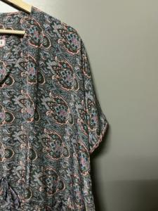 Best Quality Women's Casual Elegant Floral Pattern <b>Silk</b> Kaftan <b>Long</b> V-Neck Midi Length Maxi <b>Dress</b> Loose Fit Breathable Natural - Product Image 3