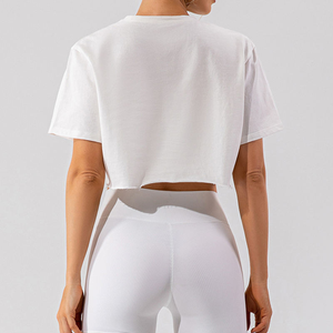 Camiseta extragrande de verano de alta calidad para mujer, camiseta de manga corta para entrenamiento de gimnasio, ropa de Yoga, camiseta de manga corta - Product Image 5