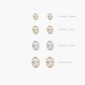 ต่างหูเพชรโมอิส1Ct สีเงิน925รูปวงรีสีขาวกุหลาบฝังเพชรเครื่องประดับสำหรับงานแต่งงานโรแมนติก - Product Image 4